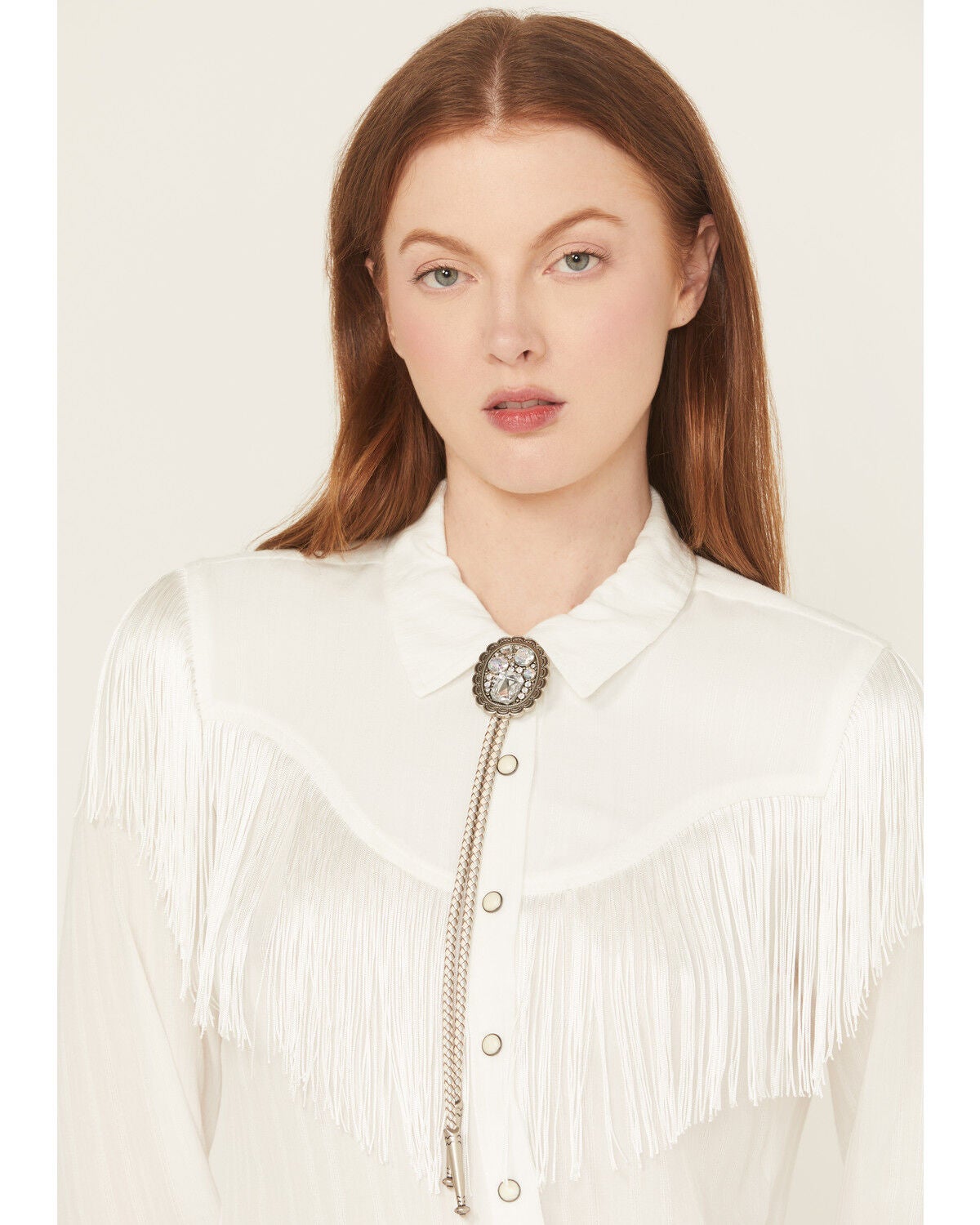 Shyanne Women's Khloe Rhinestone Bolo Tie, Silver, hi-res