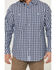 Image #3 - Resistol Men's Haven Small Plaid Print Long Sleeve Button Down Western Shirt , Navy, hi-res