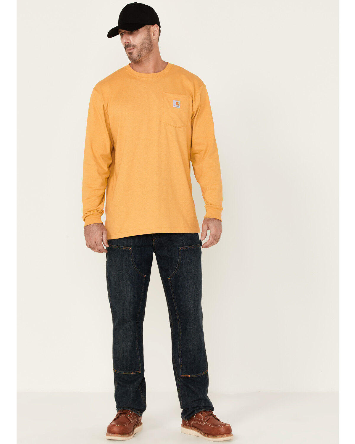 Image #2 - Carhartt Men's Loose Fit Heavyweight Long Sleeve Logo Pocket Work T-Shirt, , hi-res