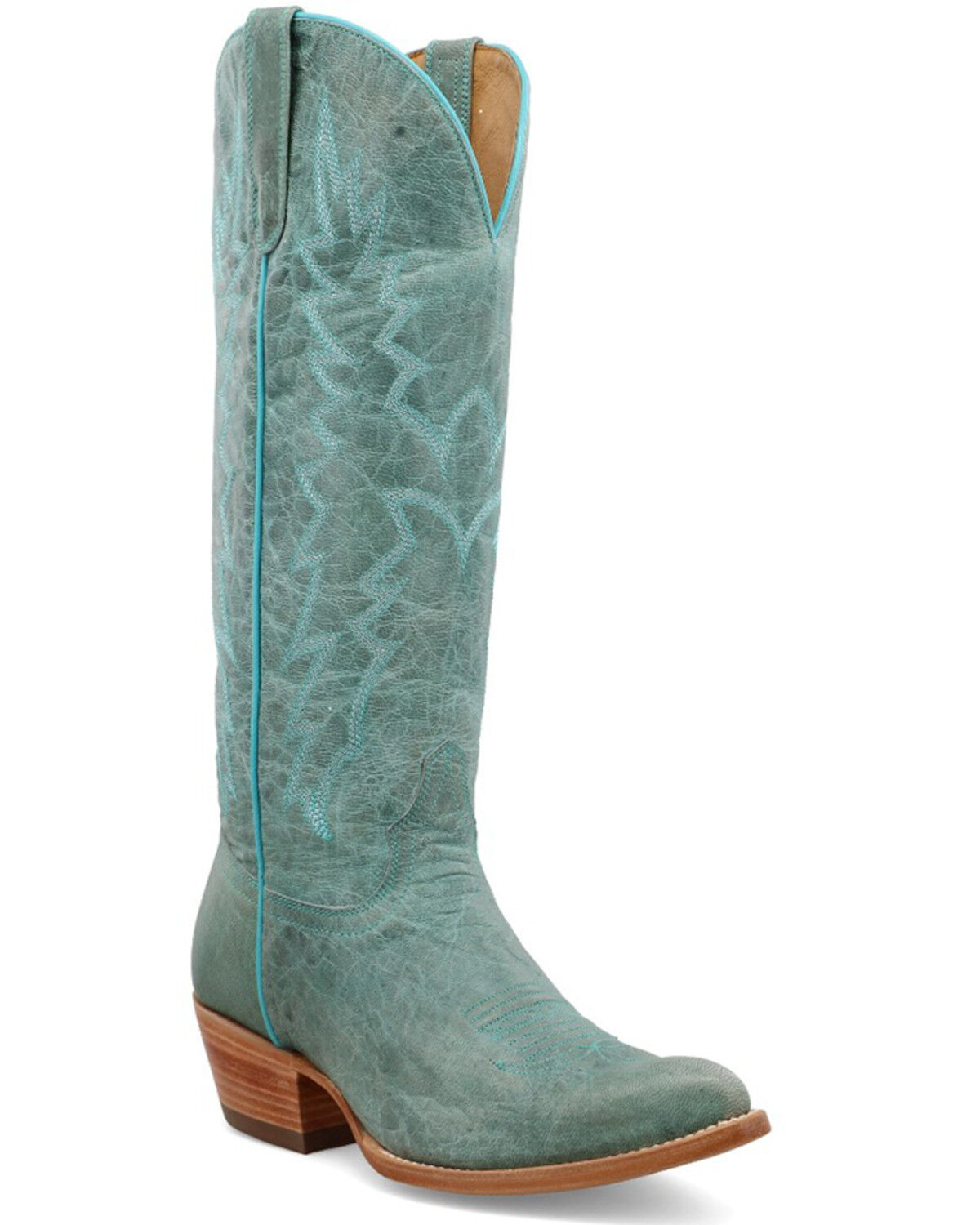 Image #1 - Black Star Women's Sierra Tall Western Boots - Round Toe, Blue, hi-res