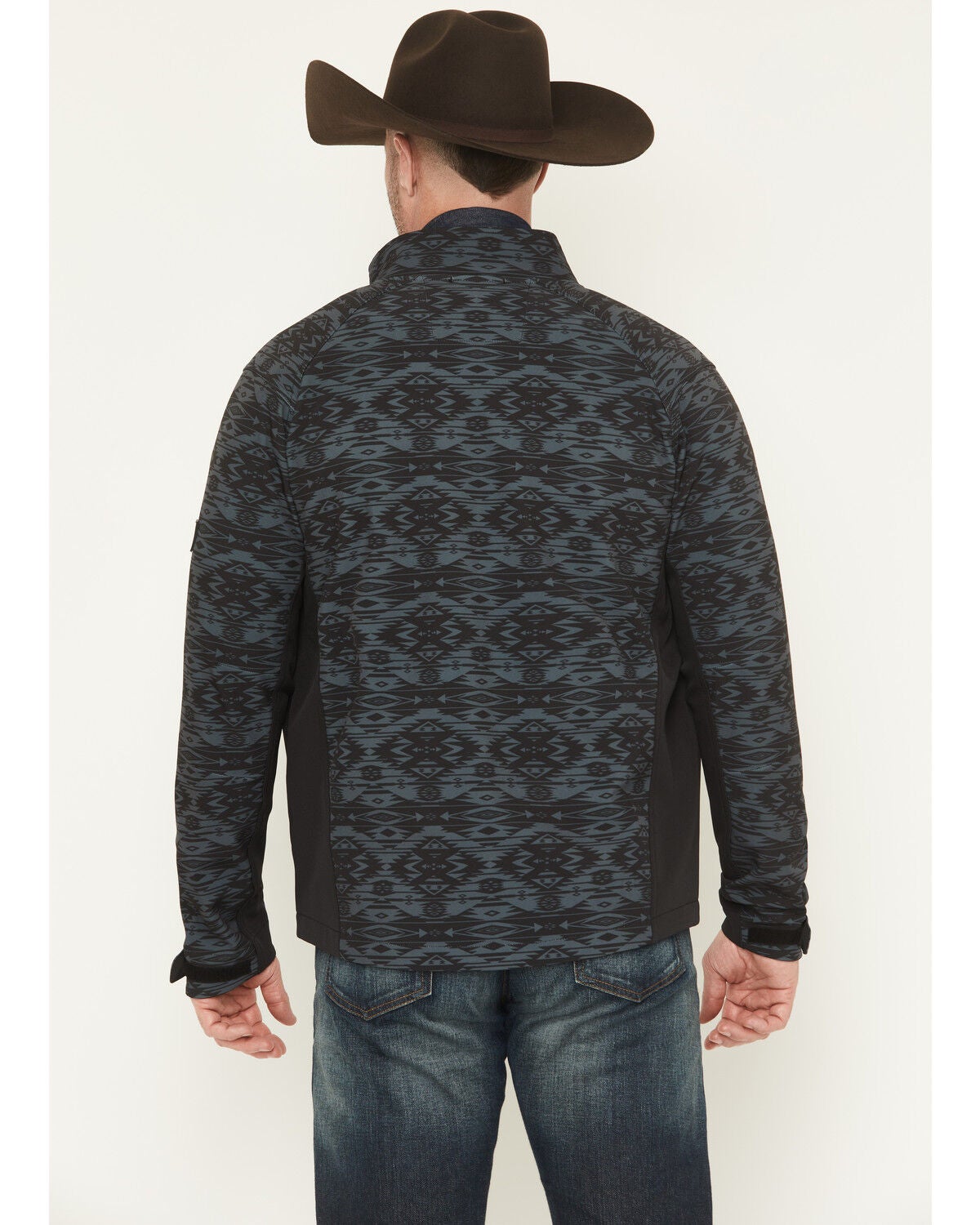 Image #4 - RANK 45&reg; Men's Aries Tonal Southwestern Softshell Jacket, Black, hi-res