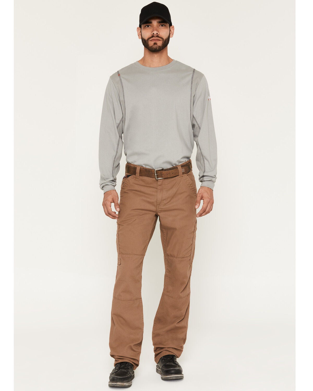 Image #1 - Ariat Men's FR M5 Duralight Stretch Canvas Straight Work Pants - Big, Beige, hi-res