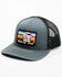 Oil Field Hats Men's Sunset Sniper Pig Patch Mesh Back Ball Cap, Charcoal, hi-res