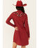 Image #4 - Roper Women's Floral Embroidered Long Sleeve Mini Dress, Red, hi-res