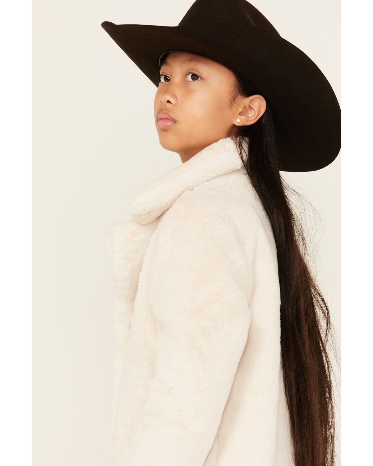 Image #2 - Urban Republic Girls' Long Faux Fur Coat, Ivory, hi-res