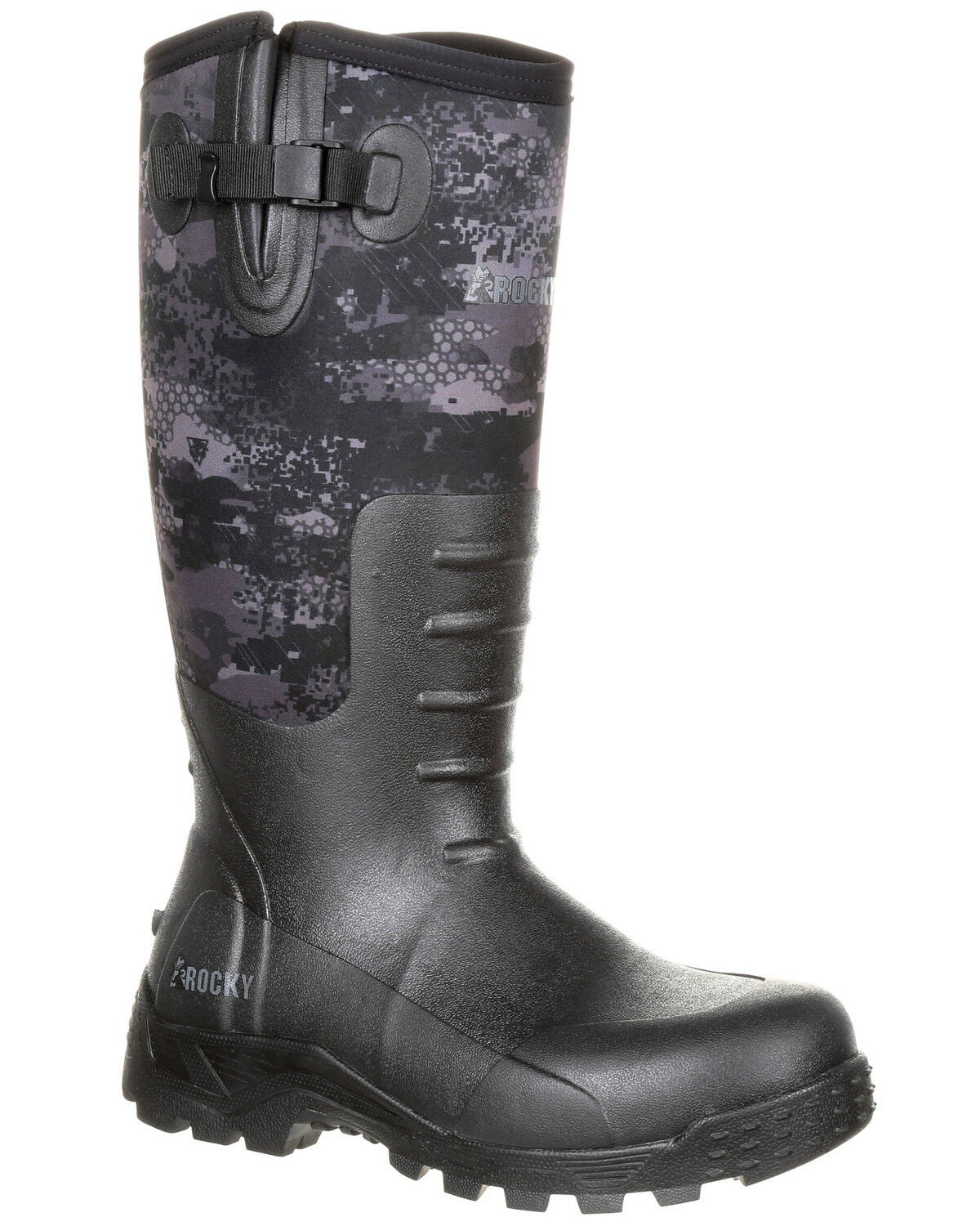 Rocky Men's Sport Pro Rubber Waterproof Outdoor Boots - Round Toe, Camouflage, hi-res