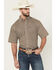 Image #1 - Wrangler Men's Geo Print Short Sleeve Button-Down Stretch Western Shirt, Brown, hi-res