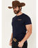 Image #3 - Pendleton Men's Boot Barn Exclusive Stone Skull Short Sleeve T-Shirt, Navy, hi-res