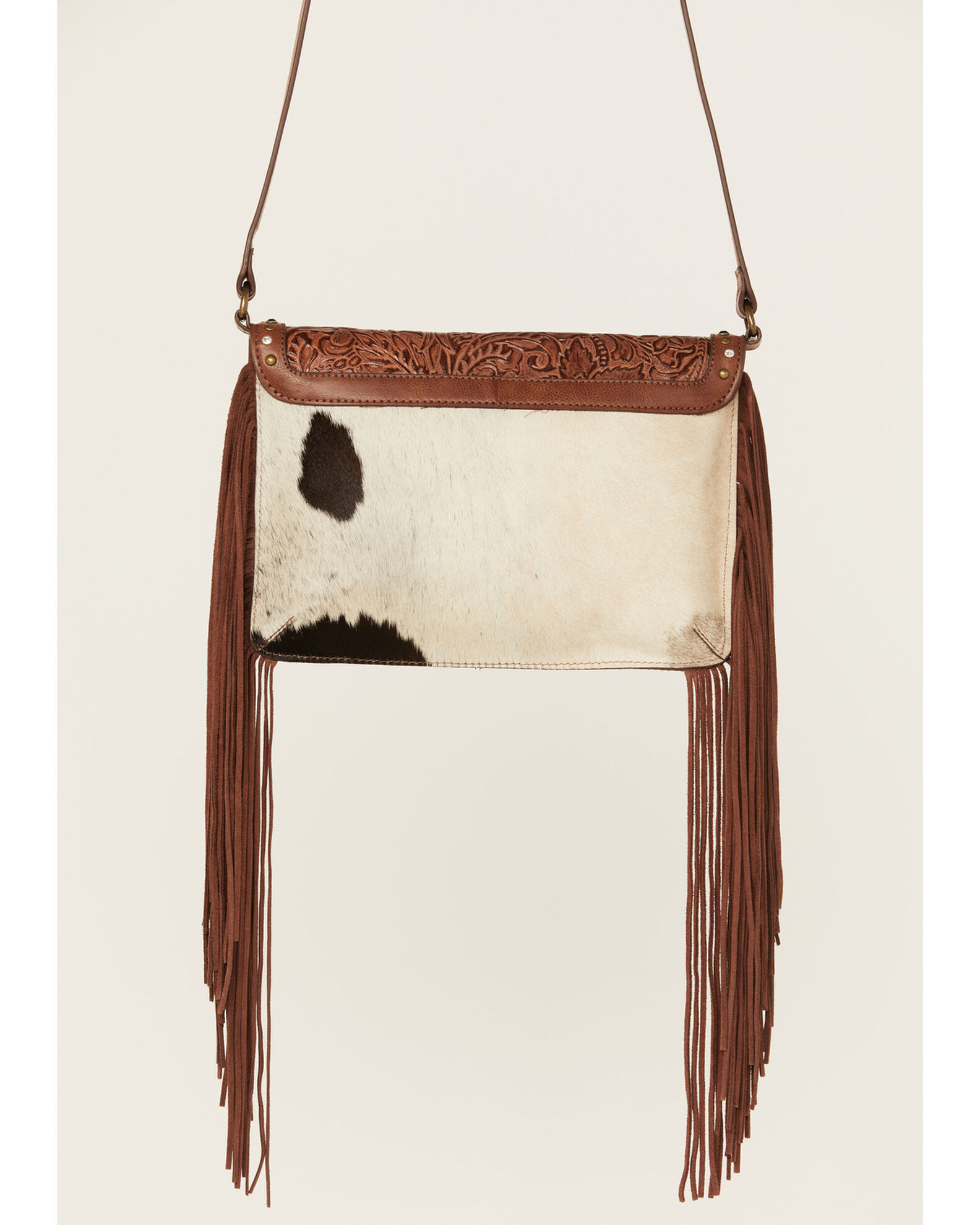 Image #2 - Shyanne Women's Hair On Tooled Crossbody Bag, Brown, hi-res