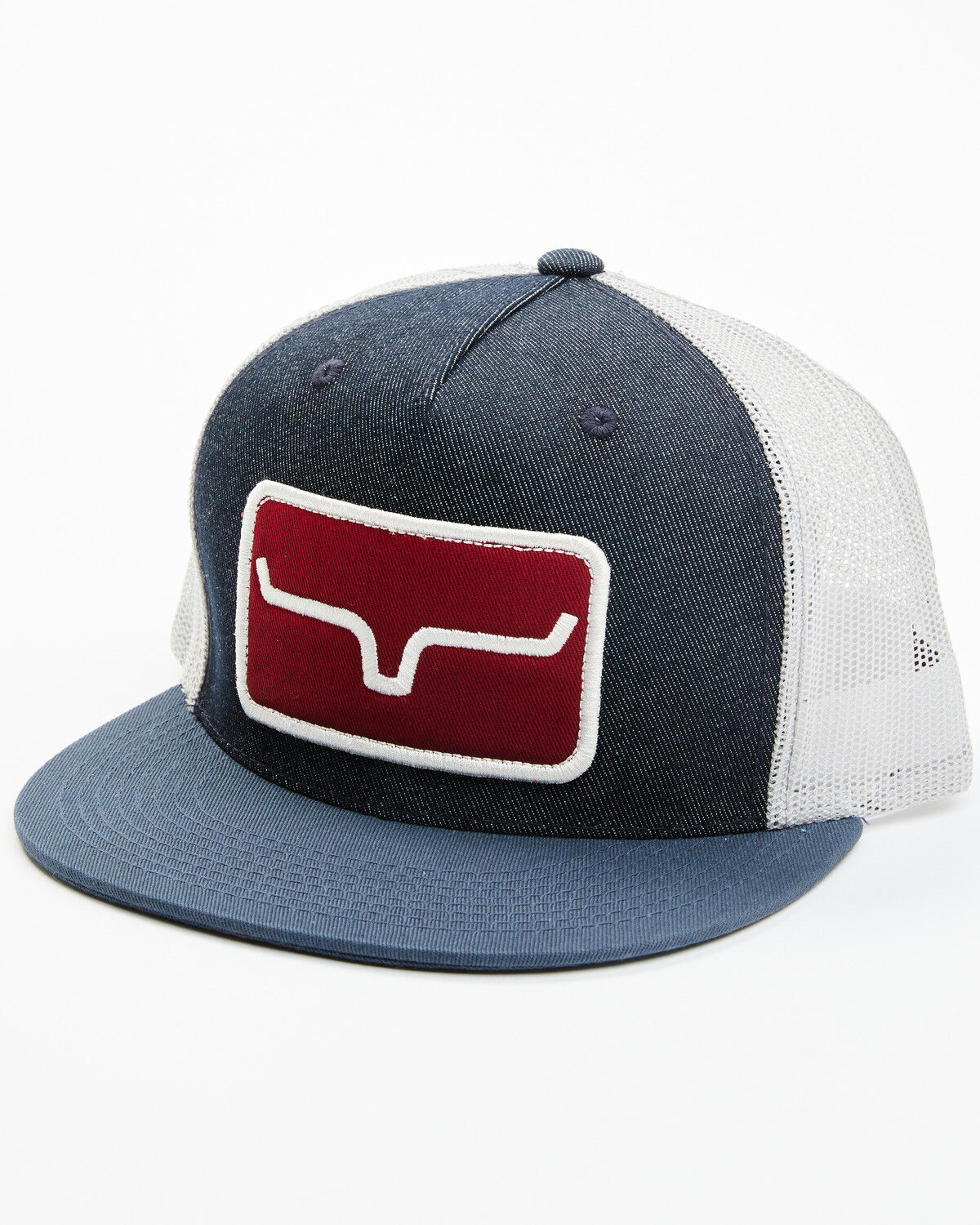 Image #1 - Kimes Ranch Men's Denim Banner Ventilated Cap, Indigo, hi-res