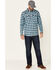 Image #2 - Cody James Men's FR Plaid Print Long Sleeve Work Shirt, Teal, hi-res