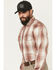 Image #2 - Carhart Men's FR Force Rugged Flex® Loose Fit Midweight Plaid Print Long Sleeve Button-Down Work Shirt, Wine, hi-res