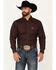 Image #1 - Cowboy Hardware Men's Geo Print Long Sleeve Button-Down Western Shirt, Burgundy, hi-res