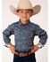 Roper Boys' Amarillo Paisley Print Long Sleeve Western Button Down Shirt, No Color, hi-res