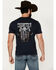 Image #1 - Cowboy Hardware Men's Country Cowboy Short Sleeve T-Shirt, Navy, hi-res
