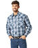Image #1 - Wrangler Men's Assorted Stripe or Plaid Classic Long Sleeve Pearl Snap Western Shirt, Plaid, hi-res