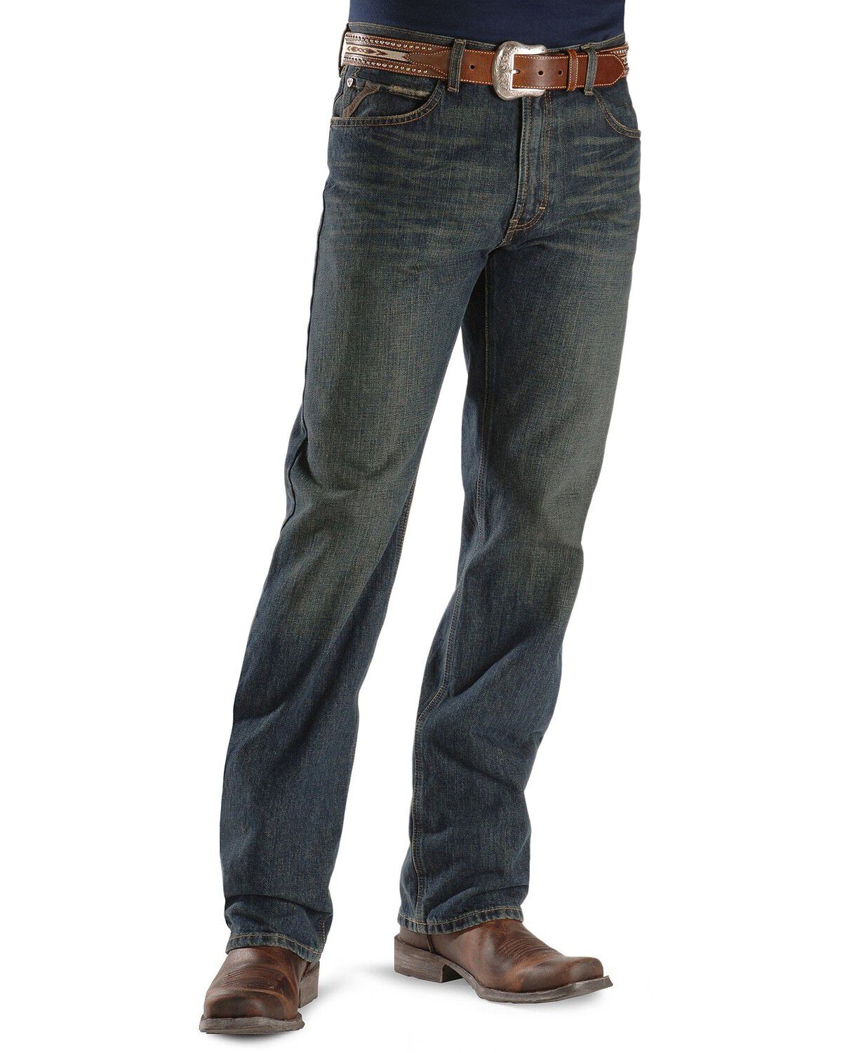 Image #2 - Ariat Men's M2 Swagger Medium Wash Relaxed Fit Bootcut Jeans, Swagger, hi-res