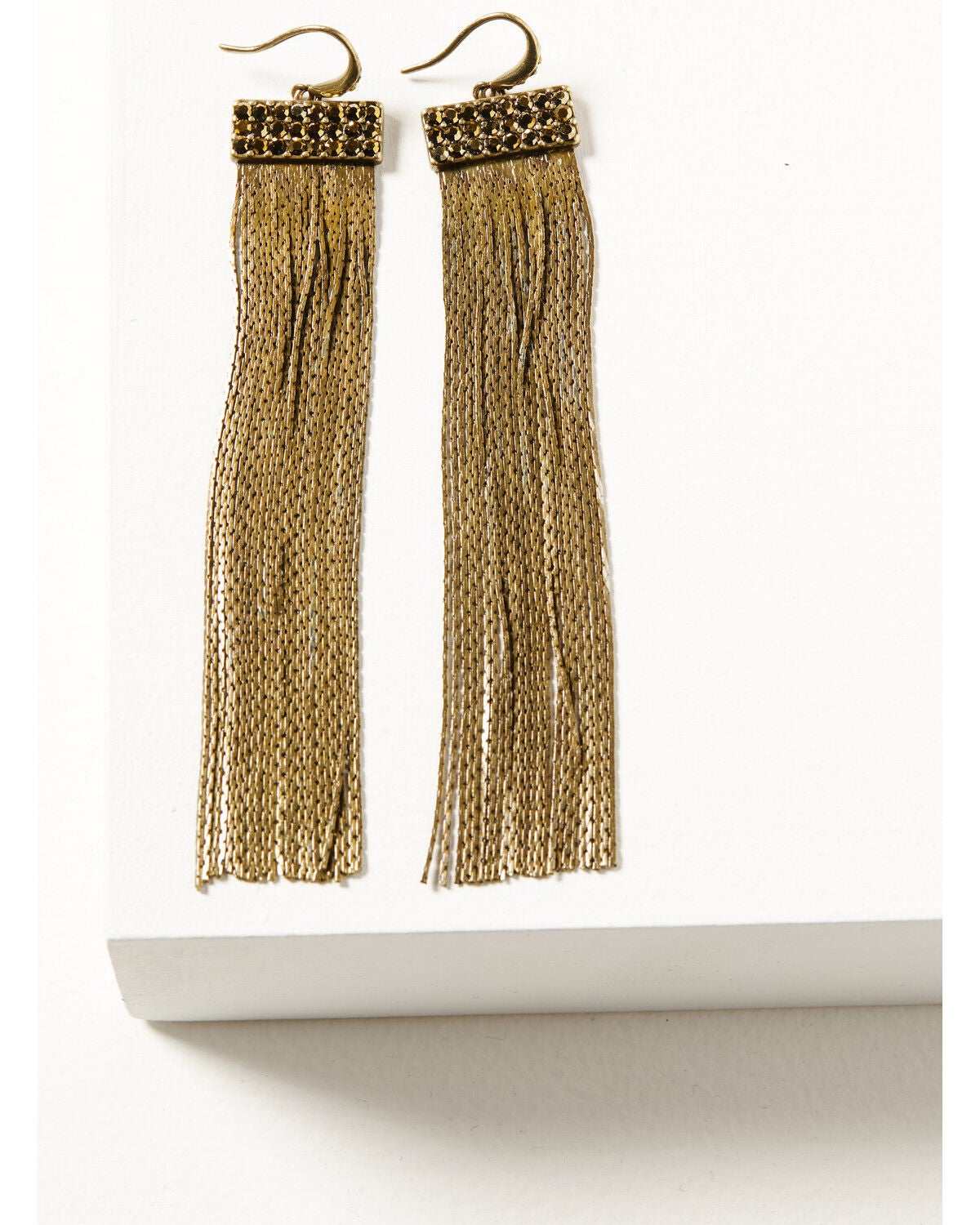 Wonderwest Women's Silky Fringe Earrings, Pewter, hi-res