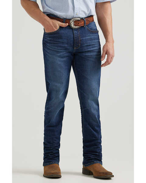 Image #1 - Wrangler 20X Men's Ellison Dark Wash Bootcut Stretch Denim Jeans - Tall , Dark Medium Wash, hi-res