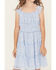 Image #3 - Ash & Violet Girls' Floral Print Ruffle Sleeve Dress, Blue, hi-res