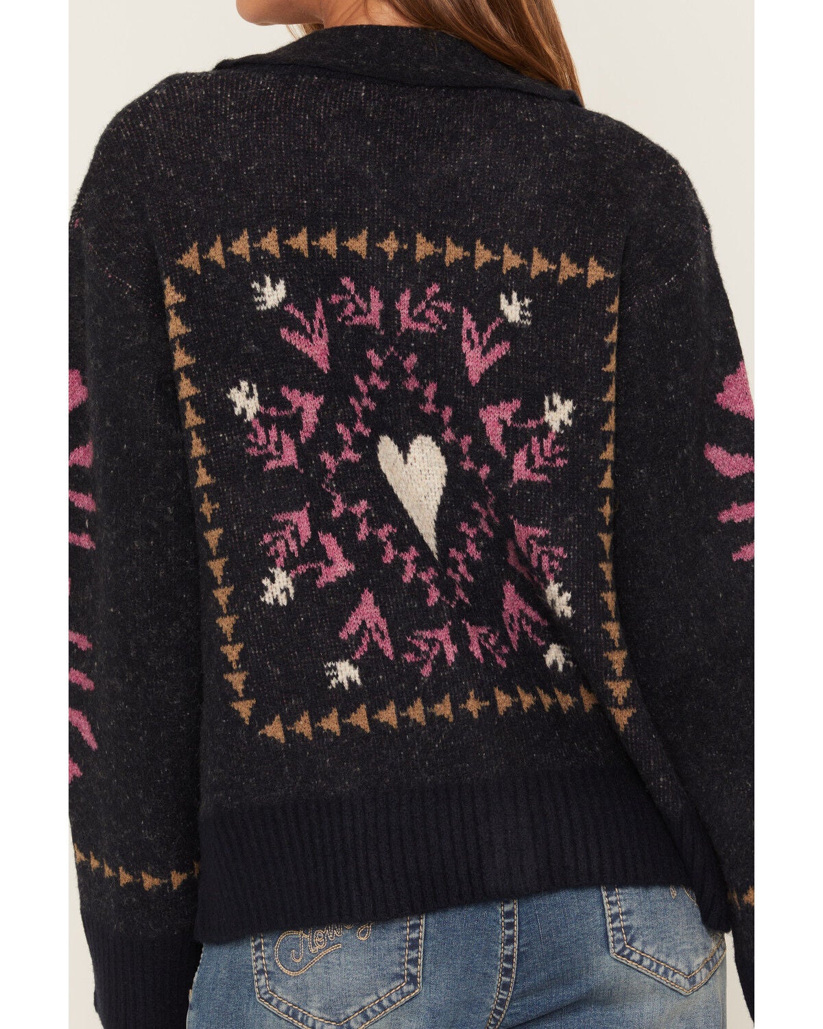Image #3 - By Together Women's Zip Sweater, Navy, hi-res