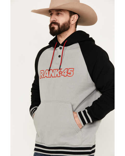 Image #2 - RANK 45® Men's Color Block Challenger Hooded Pullover, Grey, hi-res