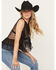 Image #2 - Originality Women's Lace Tie-Front Sleeveless Ruffle Top, Black, hi-res