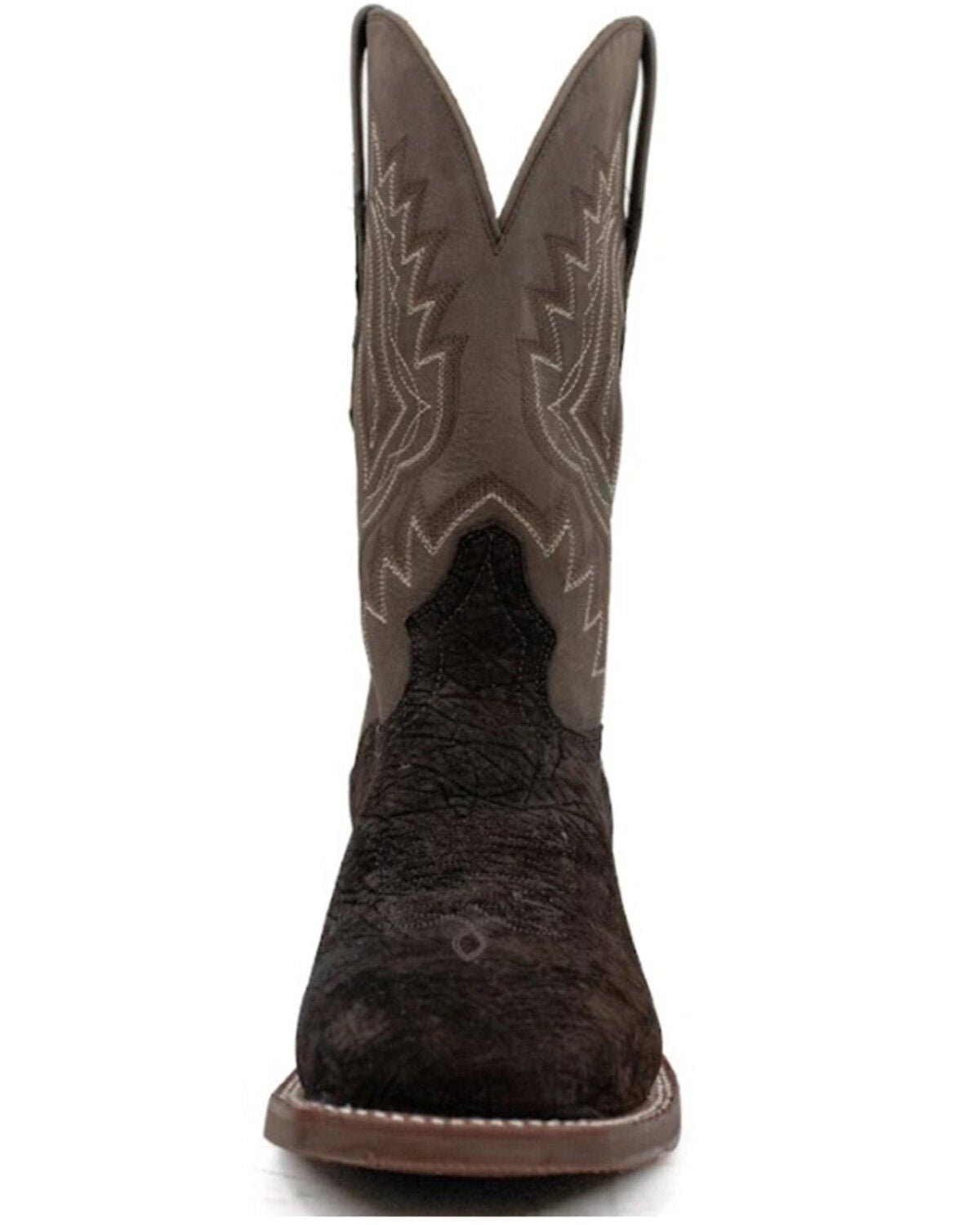 Image #4 - El Dorado Men's Hippo Chocolate Exotic Western Boot - Broad Square Toe, Chocolate, hi-res