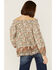 Wild Moss Women's Cream Floral Border Print Off Shoulder Woven Top, Cream, hi-res