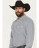Image #2 - Blue Ranchwear Men's Yucca Plaid Print Long Sleeve Snap Western Shirt, Indigo, hi-res