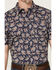 Image #3 - Cody James Men's Grand Finale Paisley Print Short Sleeve Button-Down Stretch Western Shirt  - Tall, Navy, hi-res