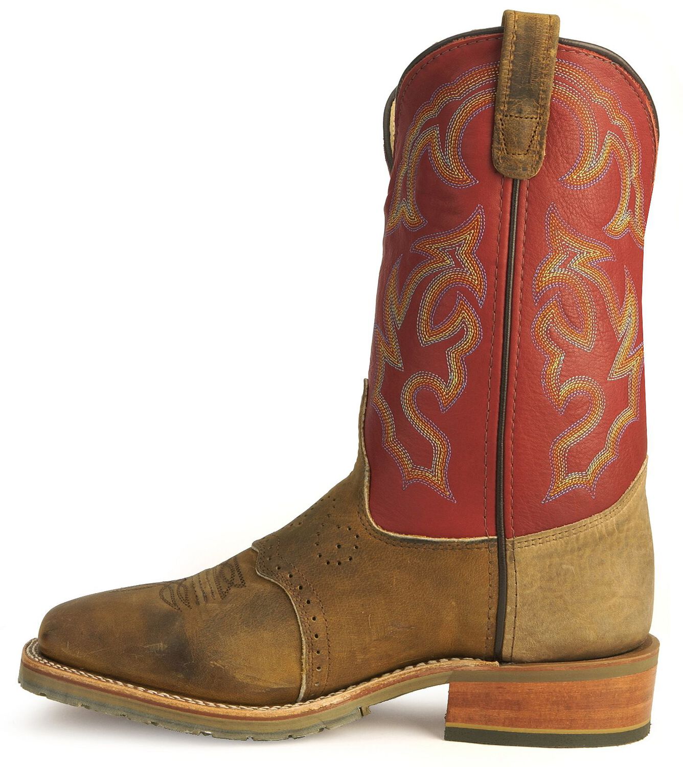 Image #3 - Double H Men's ICE Saddle Vamp Work Roper Boots - Square Toe, Golden Tan, hi-res
