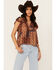 Image #1 - Cleo + Wolf Women's Bogota Patchwork Printed Blouse, Brandy Brown, hi-res