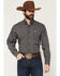 Image #1 - Cinch Men's Geo Print Long Sleeve Button-Down Western Shirt, Navy, hi-res