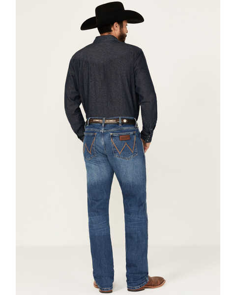 Image #3 - Wrangler Retro Men's Blaze Medium Wash Slim Bootcut Stretch Denim Jeans - Long , Medium Wash, hi-res