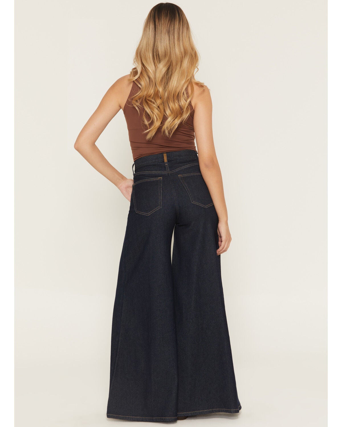 Image #3 - Ariat Women's Jazmine Dark Wash High Rise Super Wide Leg Stretch Denim Jeans, Dark Wash, hi-res