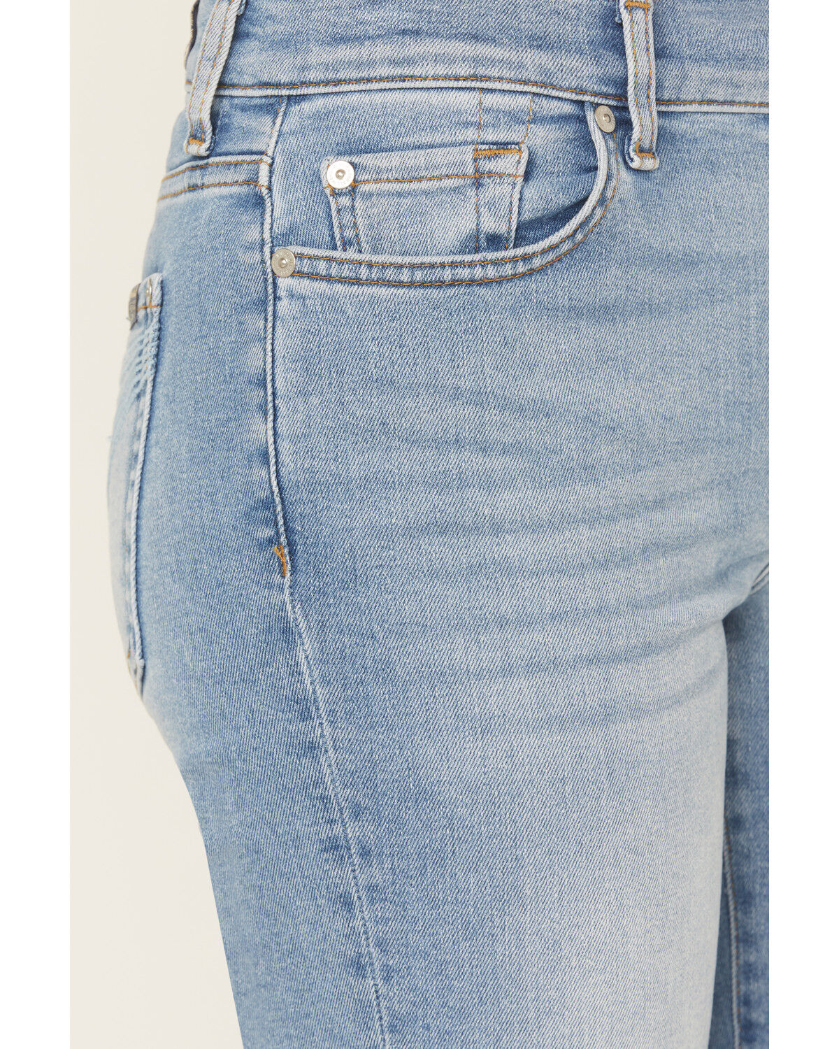 Image #4 - 7 For All Mankind Women's Boot Barn Exclusive Light Wash Mid Rise Dojo Trouser Stretch Denim Jeans, Light Wash, hi-res