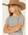 Image #3 - Ariat Girls' Cactus Short Sleeve Graphic Tee, Grey, hi-res