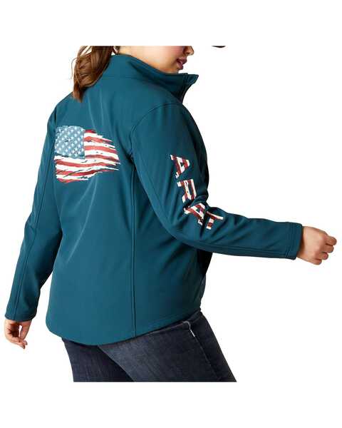 Image #1 - Ariat Women's New Team Patriot Softshell Jacket - Plus , Blue, hi-res