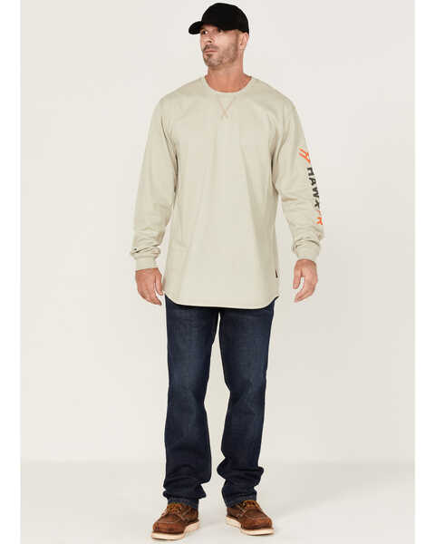 Image #2 - Hawx Men's FR Logo Sleeve Work Shirt, Taupe, hi-res