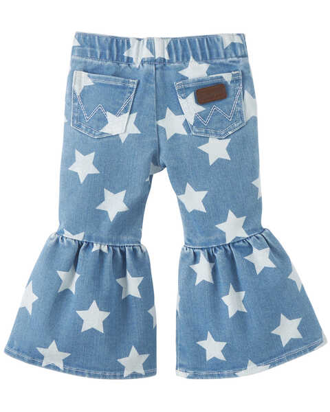 Image #2 - Wrangler Infant Girls' Star Print Flare Jeans , Blue, hi-res