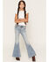 Image #1 - Shyanne Girls' Ambrose Medium Wash Flare Stretch Denim Jeans, Medium Wash, hi-res