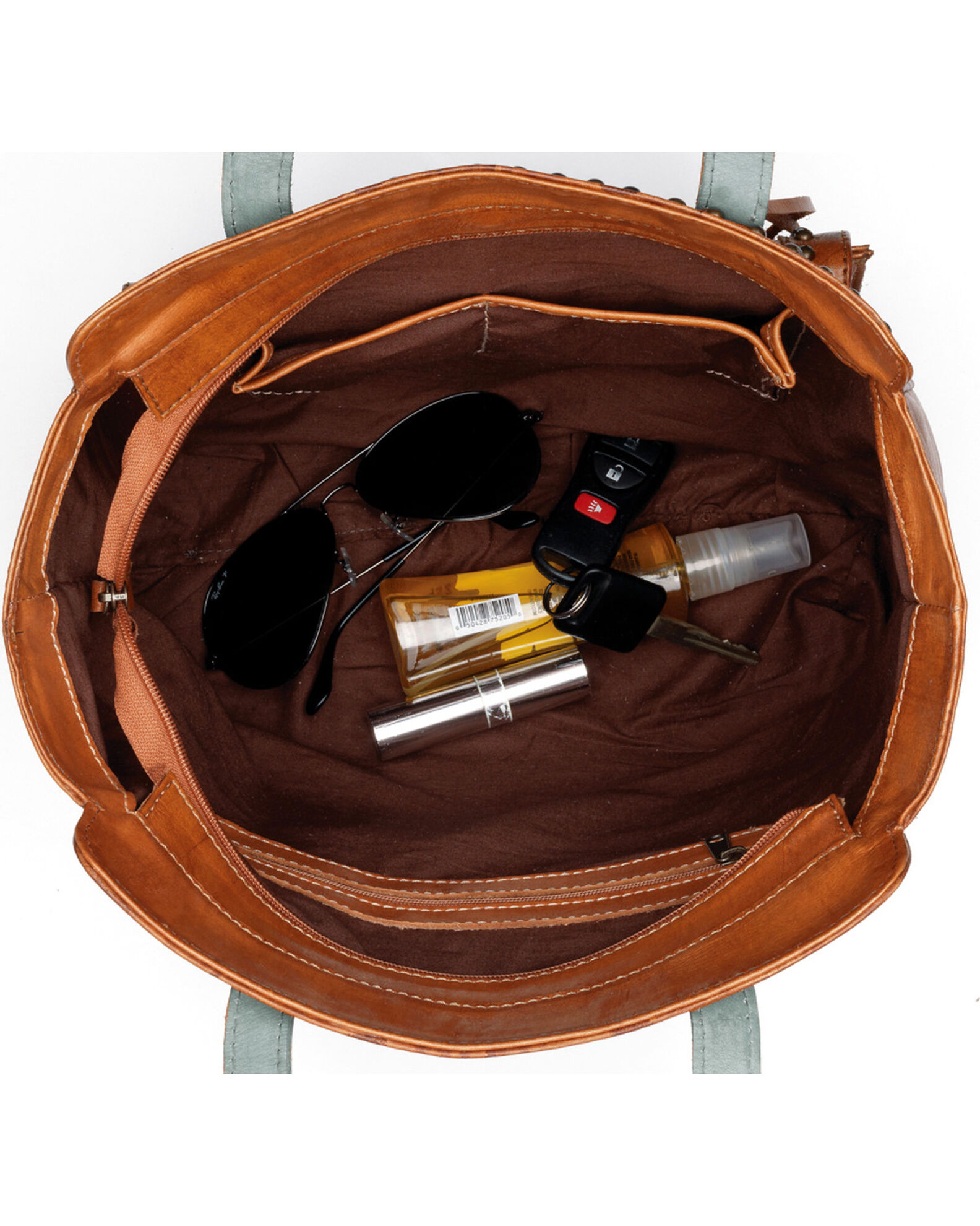 Image #2 - American West Navajo Soul Zip Top Tote, Tan, hi-res