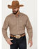 Cinch Men's Plaid Print Long Sleeve Button Down Western Shirt , Brown, hi-res