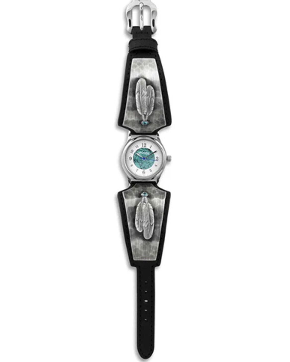 Image #3 - Montana Silversmiths Women's Montana River Rock Feather Whispers Watch, Silver, hi-res