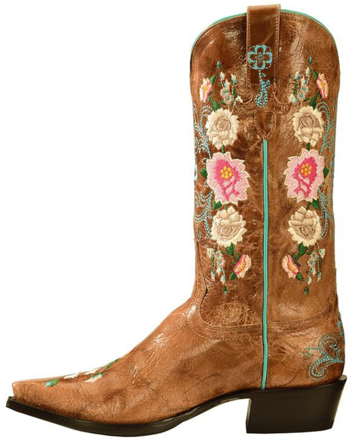 Image #3 - Macie Bean Women's Rose Garden Western Boots - Snip Toe, Honey, hi-res
