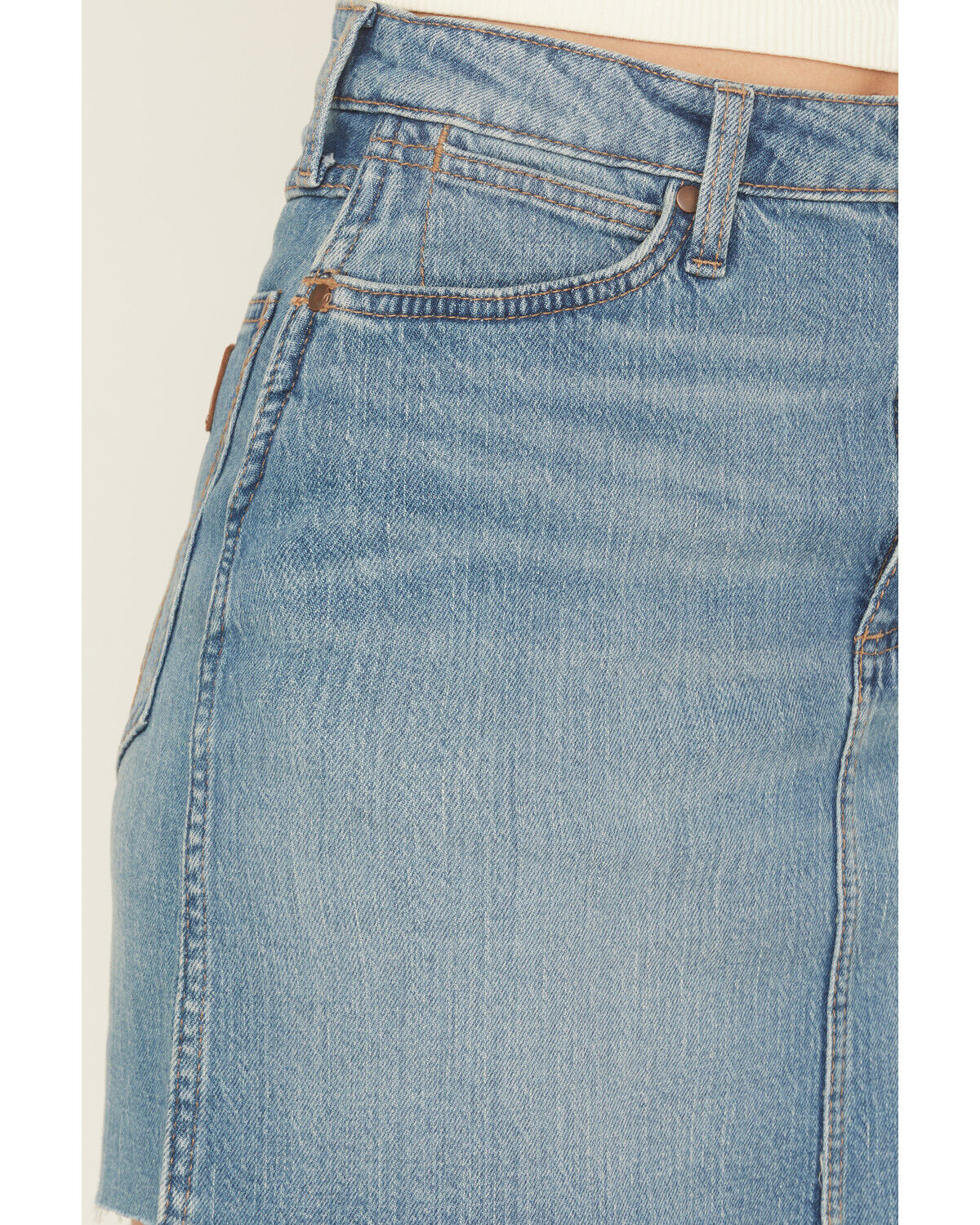 Image #2 - Wrangler Retro Women's Medium Wash High Rise Bailey Mini Denim Skirt, Blue, hi-res