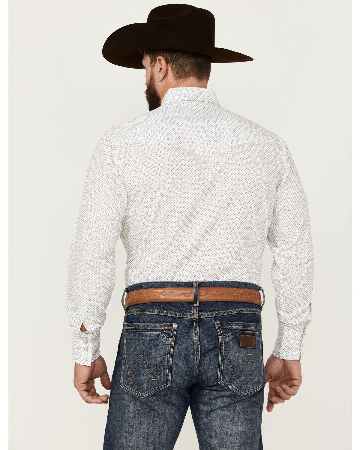 Image #4 - Ely Walker Men's Geo Print Long Sleeve Pearl Snap Western Shirt, White, hi-res