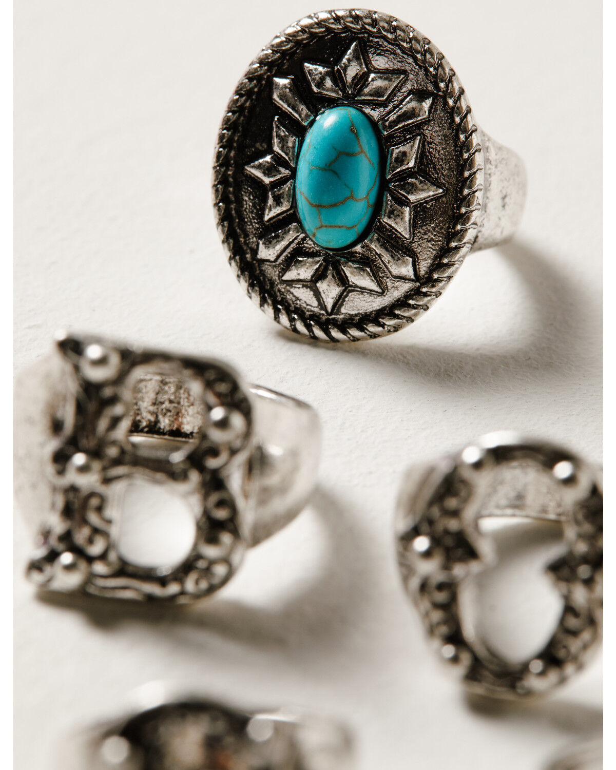 Image #3 - Idyllwind Women's Antique Boss Spell Out Ring Set - 5-Piece, Silver, hi-res
