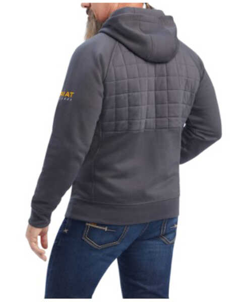 Ariat Men's Rebar Regulator Zip-Front Hooded Fleece Work Jacket, Black, hi-res